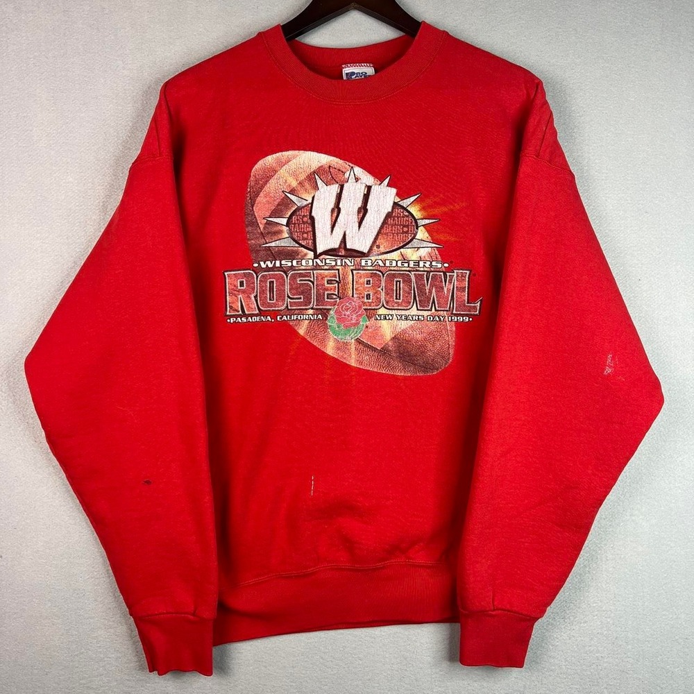 Vintage University of Wisconsin Football 1999 Rose Bowl Red Crewneck XL